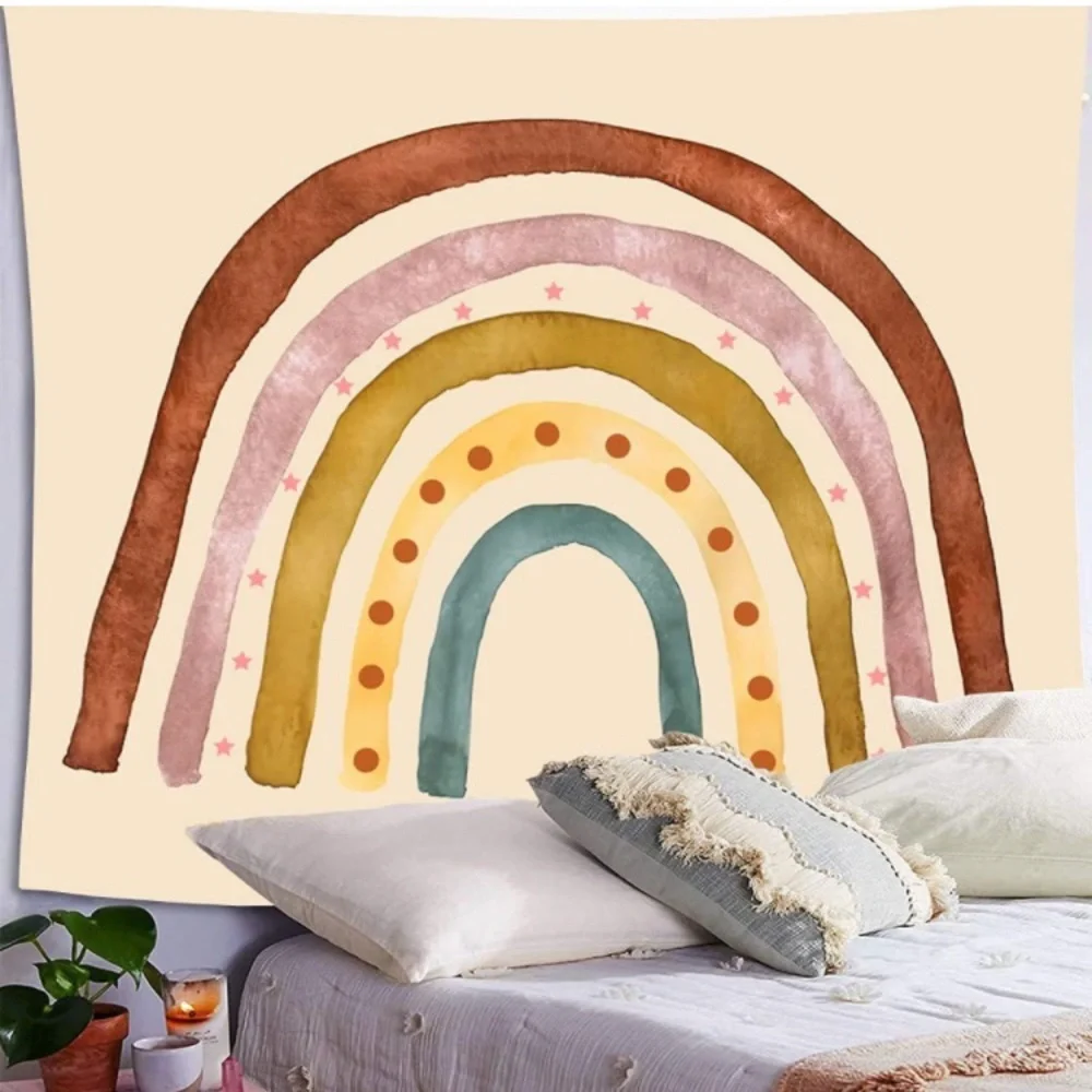Minimalist Rainbow Painted Bohemian Wall Decor/Art for Outdoor/Indoor/Bedroom - Picture 3 of 6